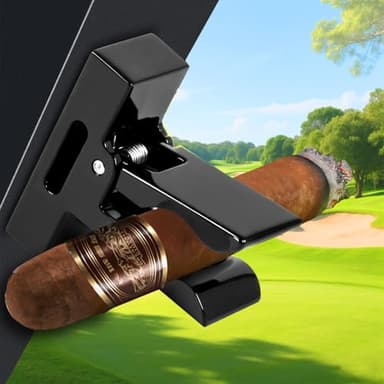 PANSDORE Golf Cart Accessories Magnetic, Holder Clip for Golf Cart with Stick On Metal Pads Aluminum Alloy Stand Clip Holds Perfect Golf Gifts for Men Women, Fits Beach Chairs, Fishing Rods