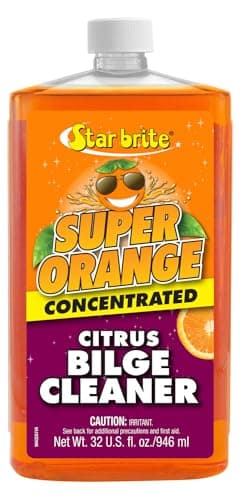 STAR BRITE Super Orange Citrus Bilge Cleaner - Easy to Use - Pour In, Run Boat, Pump Out - Emulsifies Oil, Fuel & Leaves Bilge Clean With a Fresh Citrus Scent - 32 OZ (094432)