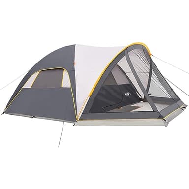 UNP 6 Person Dome Tent with Screen Room, Portable Camping Tent with Screened-in Porch, Dome Tent for Outdoor Camping - 14'x11'x72''(H) (Gray)