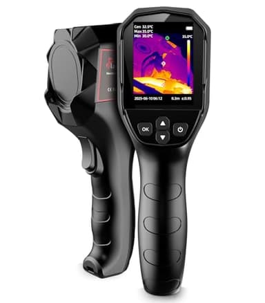 Flagfront Thermal Camera, 240 x 240 TISR Resolution, -4°F to 1022°F Temp Range, 25Hz Infrared Camera with Temperature Alarm, 50°FOV Handheld Thermal Imaging Camera