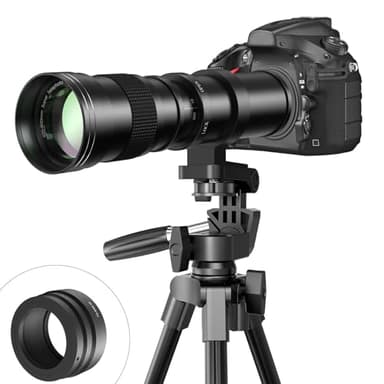 RF 420-800mm F8.3 Telephoto Zoom Lens(MF) + T-Mount for Canon EOS R6 Mark II/R5 Mark II/R5/R3/R7/R8/R10/RP/R6/R50/R1/R5 C/R50 V/R100/R/Ra - Manual Focus Mirrorless Cameras Lens(RF Mount)