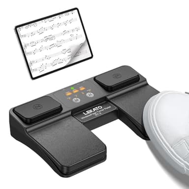 LEKATO Wireless Bluetooth Page Turner for iPad, Tablets, Android, and iOS Phones, Silent USB iPad Foot Pedal for Musicians Hands-Free Sheet Music Control