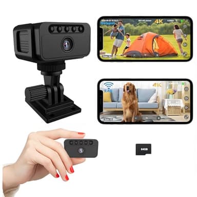 Bextgoo Spy Camera 4K, 3 Modes: WiFi/AP Hotspot/Direct Use Without Internet, Mini Cameras Wireless for Home Security, Small No WiFi Security Camera, Built-in 64GB TF Card, Superior Night Vision