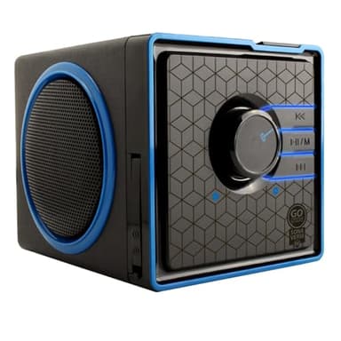 GOgroove SonaVERSE BX Wired Portable Speaker with USB Music Player - Cube Speaker with USB Flash Drive MP3 Input, 3.5mm AUX Port, Playback Buttons, Rechargeable 5 Hour Battery (Wired AUX Only)
