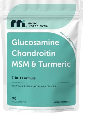 Micro Ingredients Glucosamine Chondroitin MSM and Turmeric Supplement, 300 Bisected Tablets | 1,500 mg Glucosamine Per Serving | 7-in-1 with Boswellia, Hyaluronic Acid, & Collagen Complex