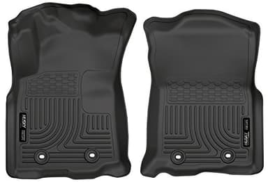 Husky Liners Weatherbeater Floor Mats | Fits 2018 - 2024 Toyota Tacoma, DOUBLE CAB & ACCESS CAB ONLY (Manual Trans w/Shifter) | Front Row, 2-pc Black - 13981