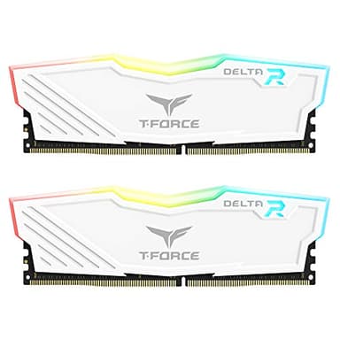 TEAMGROUP T-Force Delta RGB DDR4 16GB (2x8GB) 3200MHz (PC4-25600) CL16 Desktop Memory Module ram White - TF4D416G3200HC16CDC01