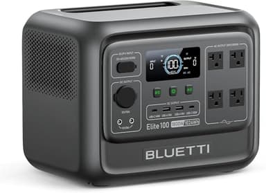 BLUETTI Elite 100 V2 Portable Power Station, 1024Wh LFP Battery Backup w/ 4 1800W AC Ports (Power Lifting 2700W), 70-Min Fast Charging, 10ms UPS Solar Generator for Camping, Power Outages, Emergency