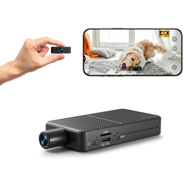 Hidden Camera, Nanny Cam Wireless with 8-Hour Battery Life, 4K Mini Security Camera WiFi/No-WiFi Use, 1-Year Free Cloud Storage, Nanny/Pet/Baby Monitor-2025 Upgraded