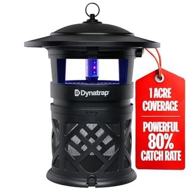 Dynatrap DT2030SR Fly Traps Outdoor - Mosquito & Flying Insect Killer for 1 Acre – Kills Mosquitoes, Flies, Gnats, Wasps - Bug Zapper Alternative - Black