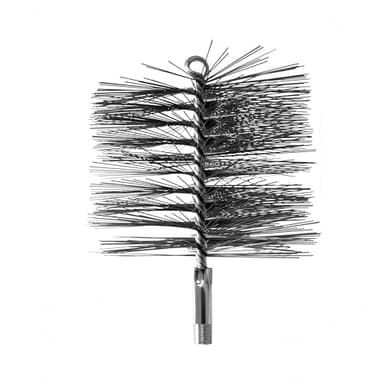 Stainless Steel 6 Inch Round Chimney Cleaning Brush with 1/4" NPT Fitting for Masonry Flue, Works with Chimney Rod Sets
