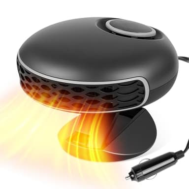 Portable 12V Car Heater & Defroster, 150W Fast Heating & Cooling Fan,Plug In Car Heater for Windshield Defogger with 360° Rotary Car Heaters for Vehicle,Car,RV,SUV