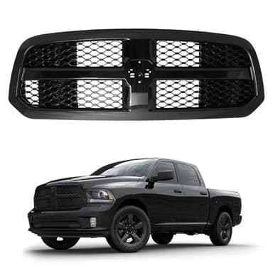 PENSUN Front Grill Front Bumper Honeycomb Mesh Grille Compatible with Dodge RAM 1500 2013-2018/2019-2022 Ram 1500 Classic, Gloss Black