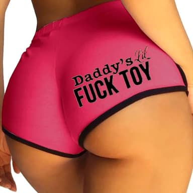 JOINFUN Funny Sexy Slutty Booty Shorts Womens Cotton Spandex Thong Briefs Hot Pink Small