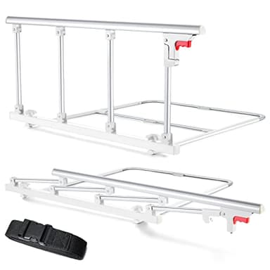 CanFord Bed Rails for Elderly Adults Safety, Folding Bedside Assist Rail Handle, Fall Prevention Safety Hand Guard Grab for Seniors & Surgery Patients, Fit King, Queen, Full, Twin(Tool-Free Assembly)
