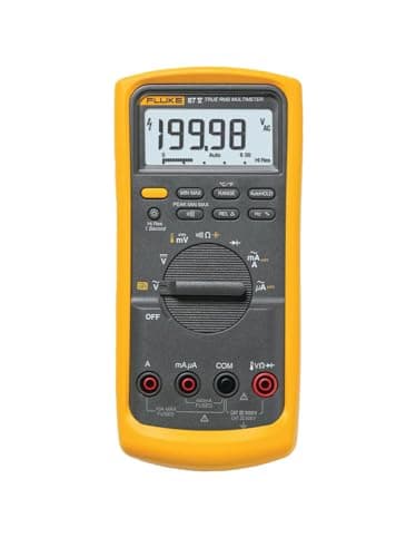 Fluke 87V Industrial Digital Multimeter, for Advanced Troubleshooting, Measures 1000 V AC/DC, Peak Min/Max, Low Pass Filter, Includes TL75 Test Leads, AC175 Alligator Clips, 80BK Temp Probe