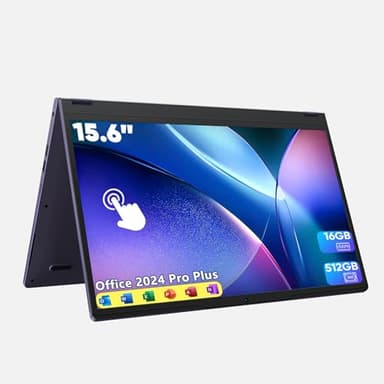 BWPED 15.6" 2-in-1 Touchscreen Laptop, 360° Flip Convertible, Core m3 8100Y, 16GB RAM, 512GB SSD, IPS Full HD Display, Wi-Fi 5 BT5.1 Win 11 Pro Lightweight Notebook Computer for Work & Study