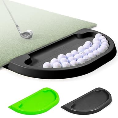 GoSports All-Weather Golf Ball Tray - 70 Ball Capacity - Compatible with All Hitting Mats - Black