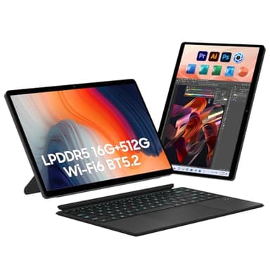 EYY 2 in 1 Laptop/Tablet Computer, N100 (UP to 3.40GHz), 16GB LPDDR5 512GB SSD, Laptop 14" 1920 * 1200 Resolution 16:10 Touchscreen, WiFi 6, BT5.2, HDMI, Backlit Keyboard, Dual Camera