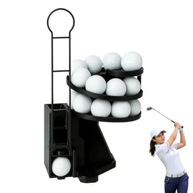 Automatic Golf Ball Dispenser & Tee Up Machine, Range Reload Golf Training Aid for Driving Range & Home Practice, Portable Launcher (A)