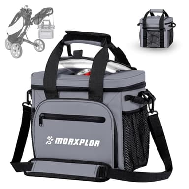 MORXPLOR Golf Cart Cooler with Magnetic Lid 12-Can Insulated Soft Cooler Bag Collapsible for Golf Cart,Golf Accessories,Lunch Camping Cooler Insulated Lunch Bag with Adjustable Shoulder Strap
