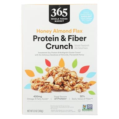 365 by Whole Foods Market, Honey Almond Flax Protein & Fiber Crunch Cereal, 13 Ounce
