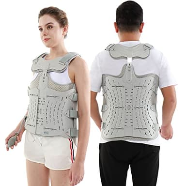 TLSO Inflatable Thoracolumbar Fixed Back Spinal Brace, Pain Relief and Straightener for Fractures Lightweight & Adjustable Back Brace for Kyphosis,Osteoporosis,Mild Scoliosis & Post Surgery Support,