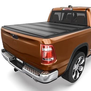 OEDRO Hard Quad-Fold Low-Profile Tonneau Cover Fit for Dodge Ram 1500 Classic 2009-2024, for Dodge Ram 2500 3500 2010-2026 with 6.4ft Bed Without Rambox