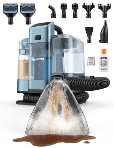 Aspiron Carpet Cleaner,Fast Heating Steamer,Carpet Cleaner Machine for Home,Hot/Cold Water & Steam Wash,Spot Cleaner,20Kpa Powerful Suction,300ML Solution,for Carpet,Upholstery,Sofa,Pet Stain,Car