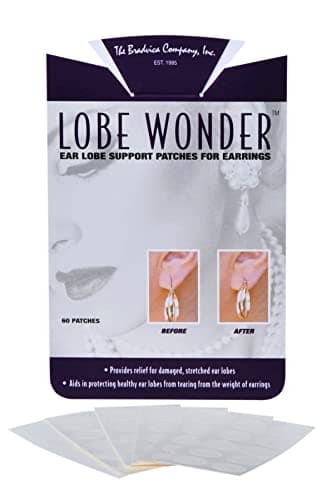Lobe Wonder - The Original Ear Lobe Support Patch for Pierced Ears - Eliminates The Look of Torn or Stretched Piercings - Protects Healthy Ear Lobes from Tearing - 240 Patches - Clear & Latex-Free