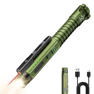 PASIION EDC Flashlight Rechargeable,800 Lumen Small Flashlight with Magnetic Clip & Base, 11 Modes LED Flashlight,Glass Breaker&Bottle Opener, USB-C Flashlight for Working,Home and Emergency