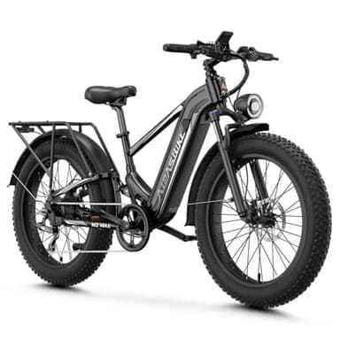 LEONX M2 Max Electric Bike for Adults with 1800W Peak Motor, Hydraulic Brakes Electric Bike, Air Suspension 48V 17.5Ah Ebike, 26''Fat Tire Electric Mountain Bike, 85 Miles, 36MPH 7 Speed 110Nm