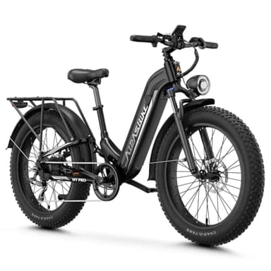 Aipas M1 Pro Electric Bike, 1800W Peak Motor Electric Bike for Adults, 48V 17.5Ah, 26'' x 4.0'' Fat Tire Electric Mountain Bike, Ebike with 85 Miles, 36MPH, 7 Speed 110Nm and Dual Suspension