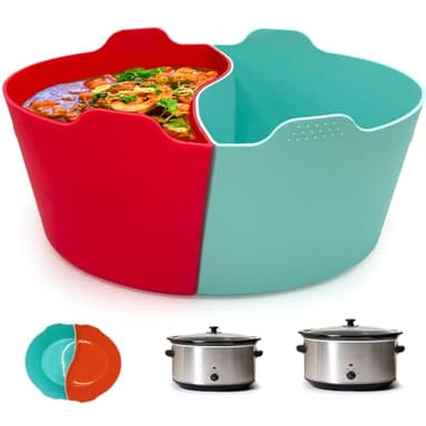 Magikichen Silicone Crock pot Liners,Slow Cooker Liners, 6-7 Quart Oval Reusable Crock pot Divider Insert,BPA-Free, Dishwasher Safe