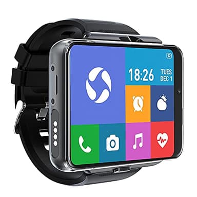 Rainbuvvy Smart Watch for Men, 4G Smartwatch for Android and iOS 2.88 Inch Touch Screen Android 9.0 OS 4GB+64GB Activity Tracker with Face Unlock Dual Cameras WiFi GPS Detachable Band (Black)