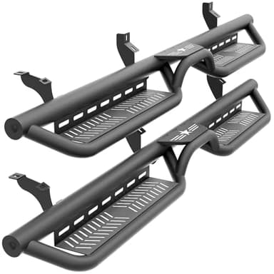 EYOUHZ Crew Cab Running Boards Side Steps Compatible for 2019-2026 Ford Ranger Supercrew Cab (4 Full Size Doors), Two Stairs Design Bolt-on Side Rails Step Nerf Bar (Star Logo, Black Powder Coated)