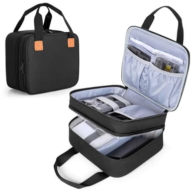 LUXJA Photo Printer Case Compatible with Canon SELPHY CP1500 / CP1300 / CP1200, Photo Printer Bag with Accessory Pockets, Black