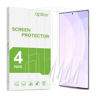 apiker 4 Pack Screen Protector Compatible with Samsung Galaxy Note 10 Plus, Soft TPU Film Support Fingerprint Sensor