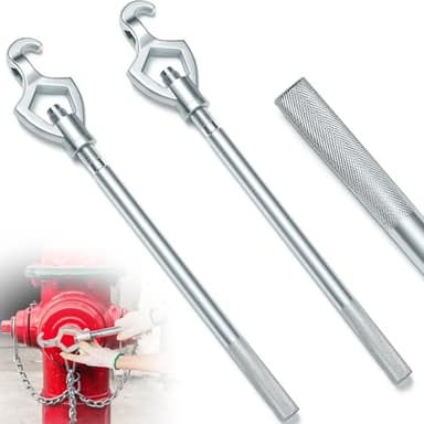 Tandefio 2 Pcs Fire Hydrant Wrench Adjustable, 1-1/2 to 3 20 Inch Multifunctional Hydrant Wrench for Tightening Fire Nuts Tightening Water Pipes, 3 Position Adjustable Nuts 1-1/2 to 3