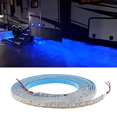 TEKSHINNY RV Underglow Led Light Kit, 12V 16.4FT RV Awning LED Light Strip, Waterproof Exterior Underbody Lighting for Camper Motorhome Travel Trailer Concession Stands Food Trucks, Blue