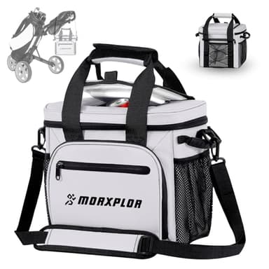 MORXPLOR Golf Cart Cooler with Magnetic Lid 12-Can Insulated Soft Cooler Bag Collapsible for Golf Cart,Golf Accessories,Lunch Camping Cooler Insulated Lunch Bag with Adjustable Shoulder Strap