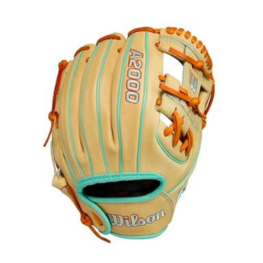 Wilson Summer 2025 A2000 DP15 11.5" Infield Baseball Glove - Right Hand Throw, Blonde/Seafoam/Orange