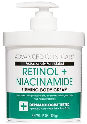 Advanced Clinicals Retinol Body Lotion, Firming & Anti-Aging Moisturizer for Crepey Skin, 15 Oz Retinol Face & Body Cream