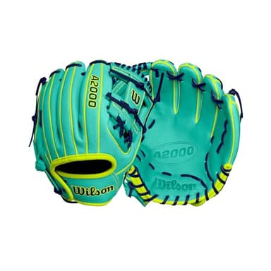 Wilson Fall 2024 A2000® DP15SS 11.5” Infield Baseball Glove - Right Hand Throw, Seafoam/Optic Yellow