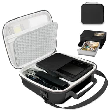Hard Storage Case for Canon Selphy CP1500 CP1300 CP1200 Wireless Color Photo Printer,Batteries, Photo Paper, and Ink cartridges All Have Dedicated Spaces-Black