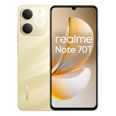 realme Note 70T 4G Smartphone 4+64GB, 6.75 inch Screen, Gold, 90Hz Display, 6000mAh Battery, 32MP Camera, Powerful Octa-core Processor, ArmorShell Protection, IP54
