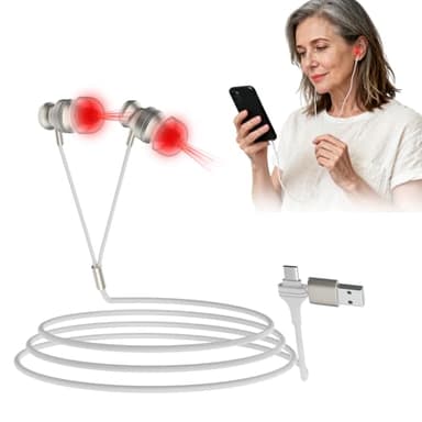 VitaYex Red Light Therapy for Ears, 650NM Red Light Earbuds, Portable USB and Type-C Dual-Use Ear Wellness Device with Storage Case and Soft Silicone Tips