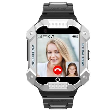 PTHTECHUS Kids Smart Watch with SIM Card, Kids GPS Watch with 4G Video Call WiFi Phone Calls School Mode SOS Function Alarm Telephone for Children, Kids Gift 4-12 Years (Gray)