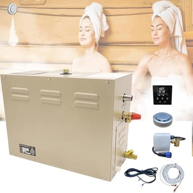 JJFFTAO,Steam shower generator,15kw Household-Commercial,Steam shower generator kit,with self-draining system,Temperature adjustable 95-131°F,Applicable space 420~560ft3