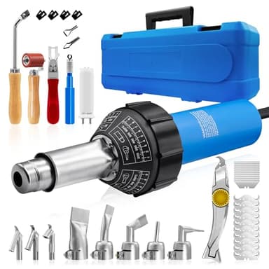 SWIGRANCE Hot Air Plastic Welder 1600W, Complete Accessories & Nozzles for Plastic Welding Roofing Kit 110V, Vinyl PVC TPO Roof Handheld Hot Air Heat Gun Plastic Welding Torch